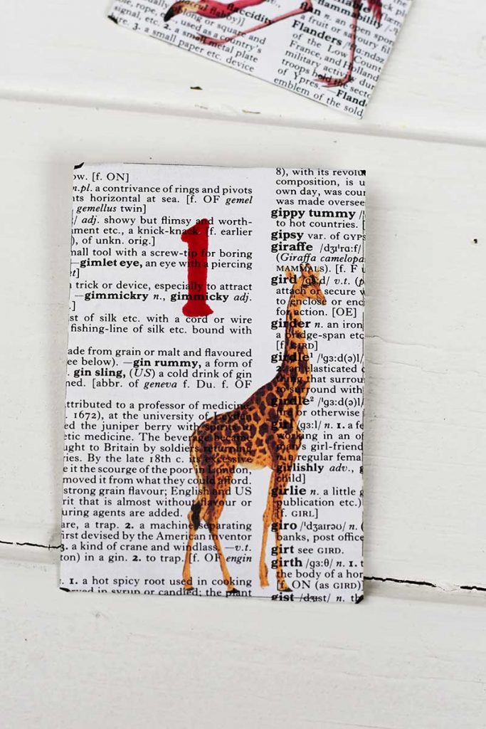 Giraffe envelope for advent calendar