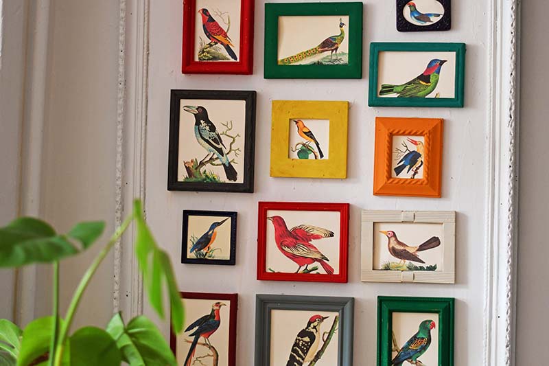 rainbow repurposed old picture frames