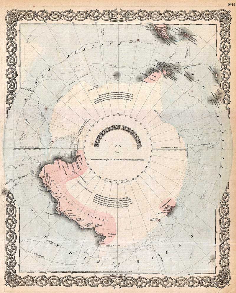 Old maps of the Antarctica