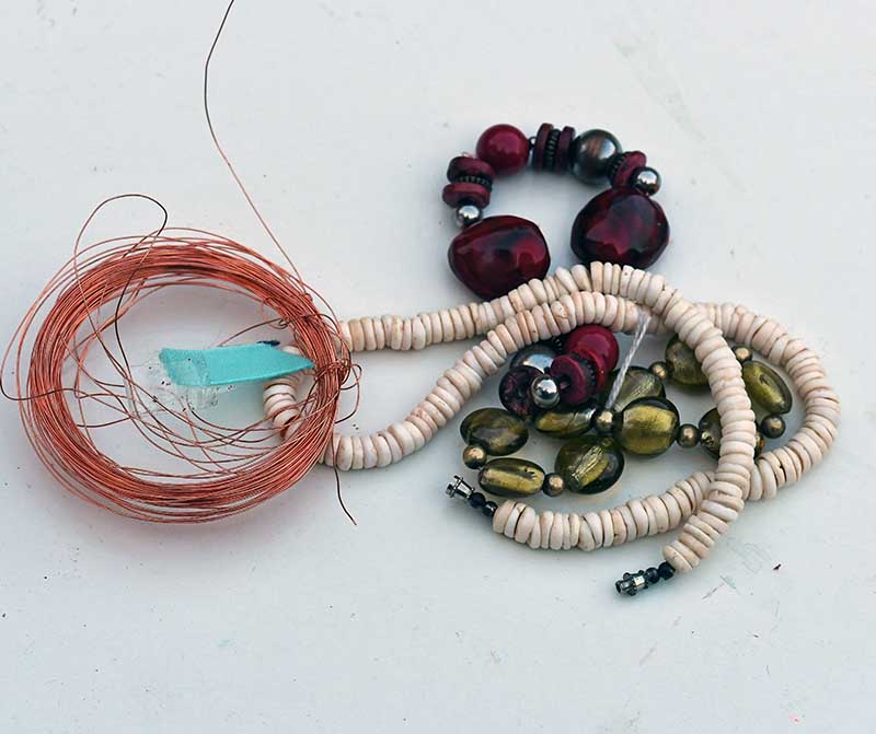 old beads and jewelry wire