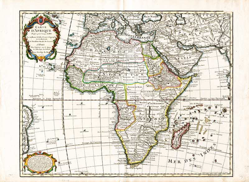 1745 Antique map of the African Continent