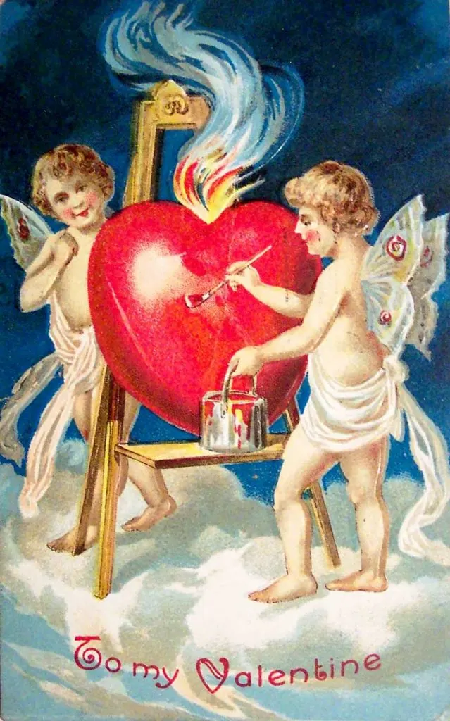 antique valentines day postcard