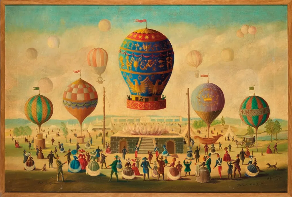 Painting of hot air balloon festival