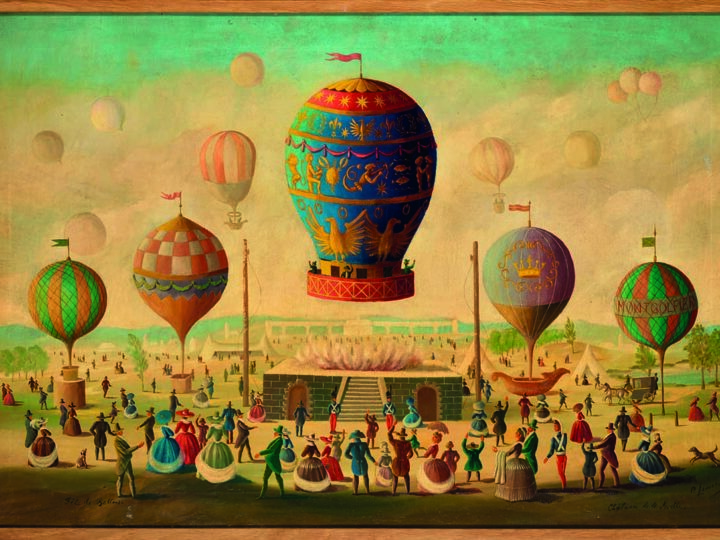 Painting of hot air balloon festival