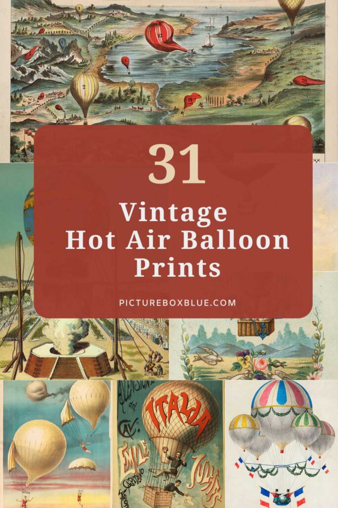 Vintage hot air balloon prints free