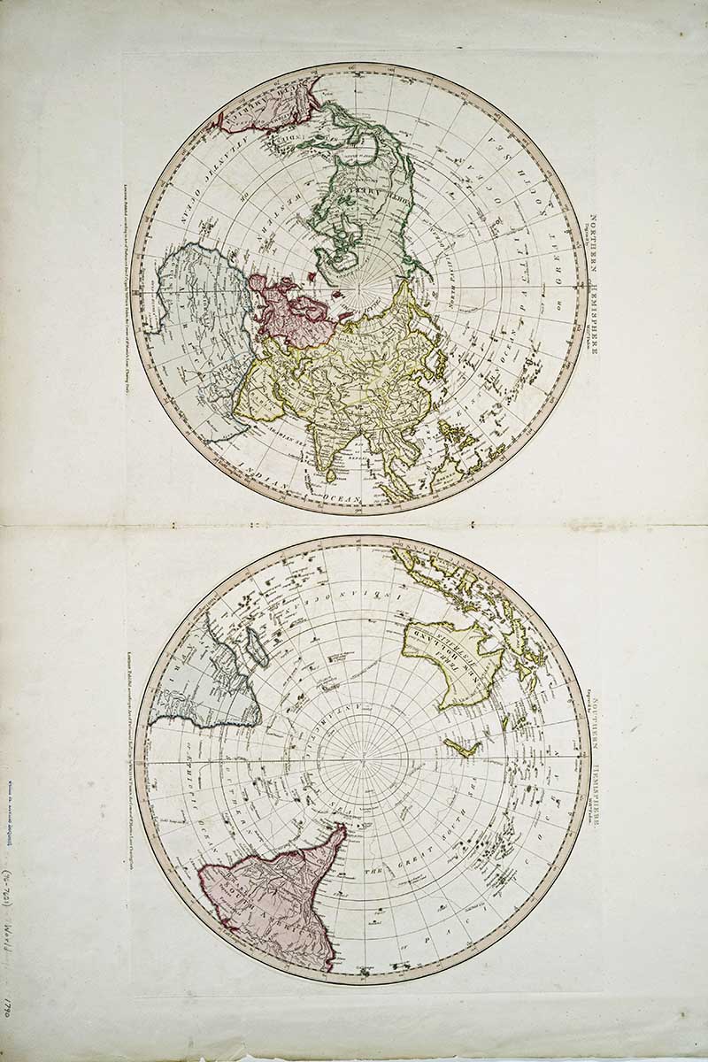 Northern Southern Hemisphere maps 1790
