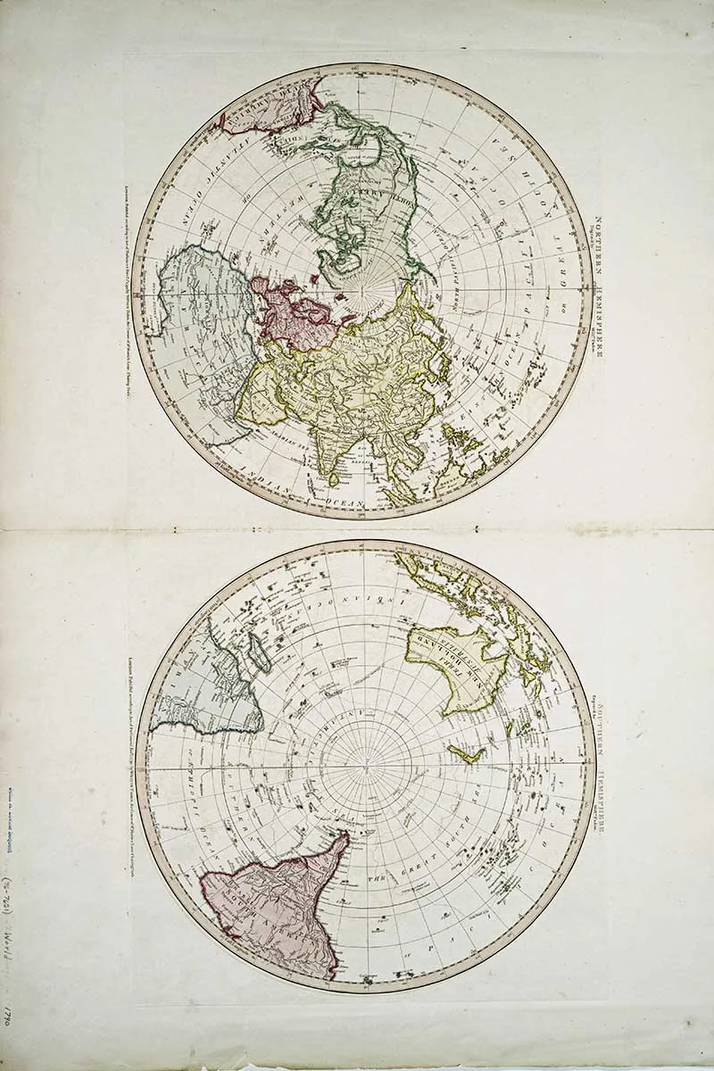 Northern Southern Hemisphere maps 1790