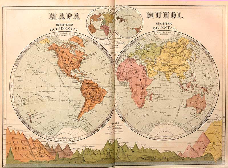 4 hemisphere map of the world