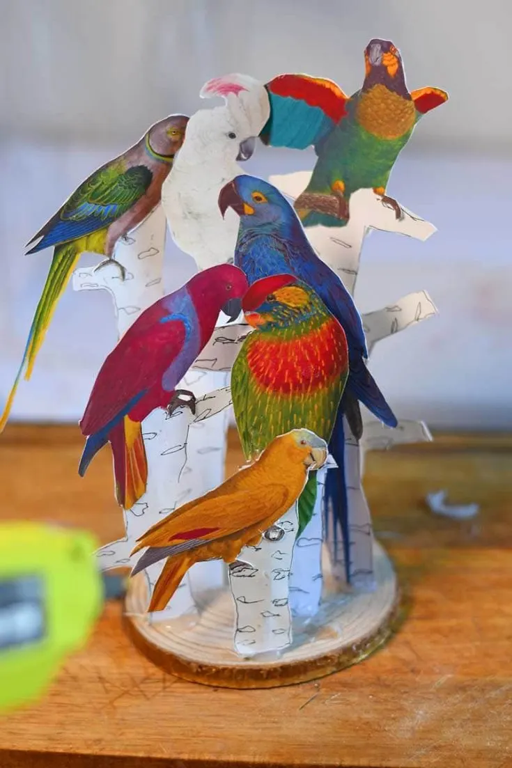 tropical parrot decor paper craft