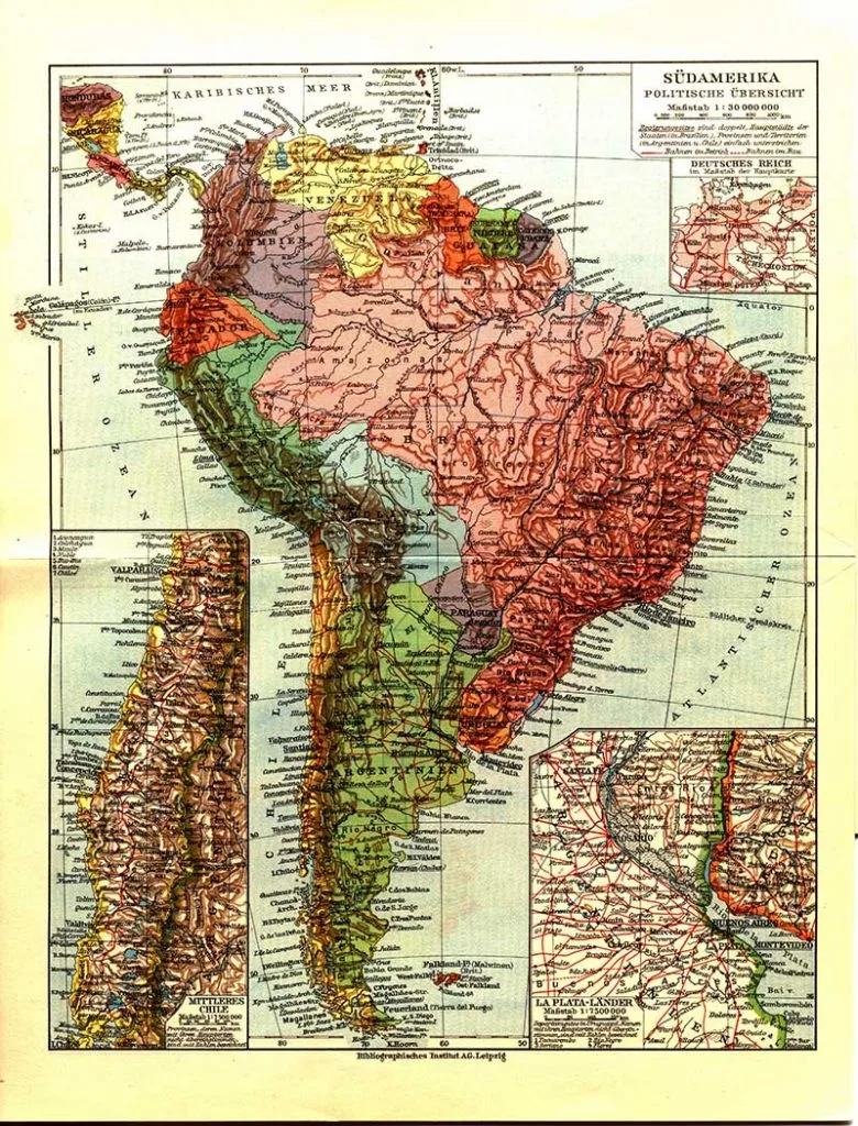 1932 German Map of South America