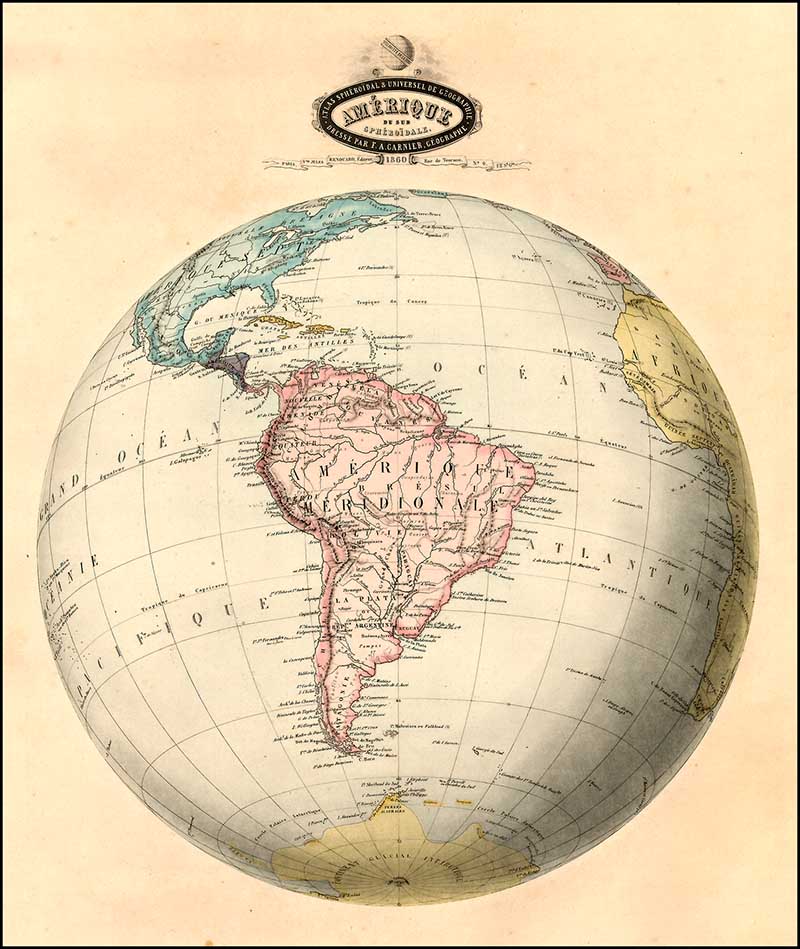 Antique globe map