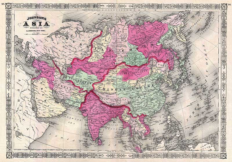 vintage map of Asia
