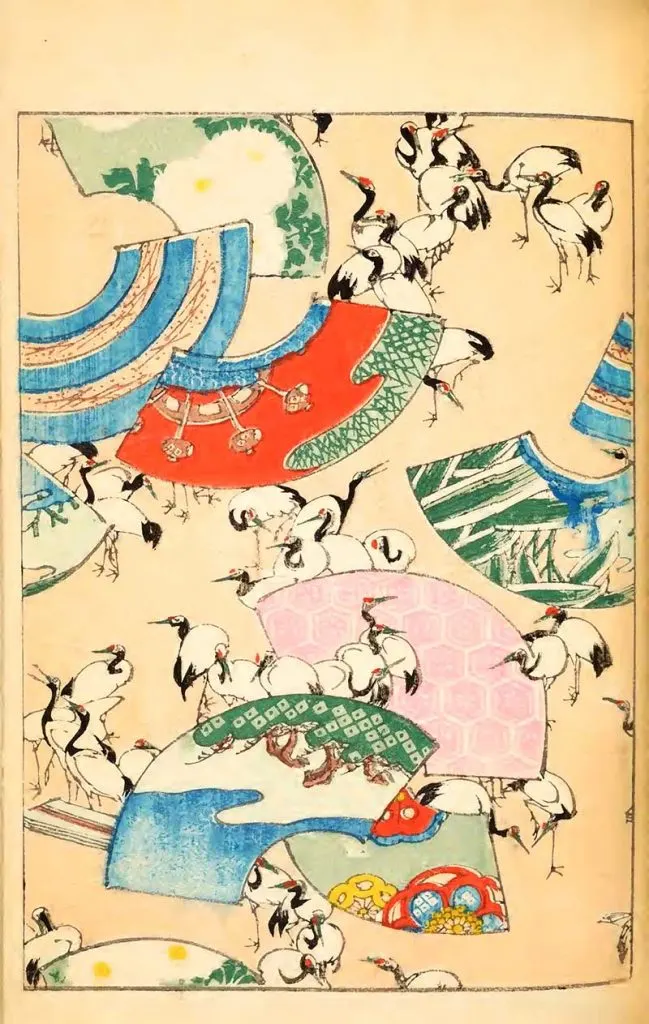 Shin-bijutsukai vintage art print of cranes