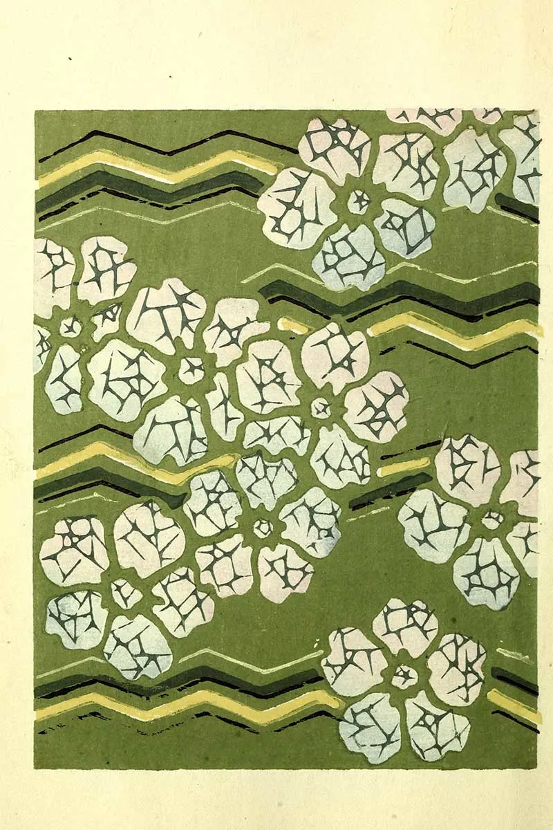 fragmented blossom chevron vintage Japanese pattern