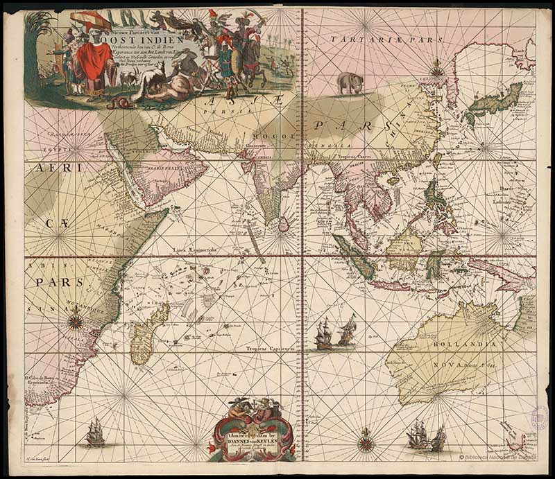 Van Keulen old map of Asia