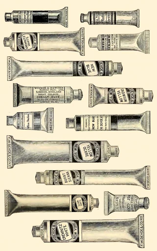 Vintage artist supplies paint tubes