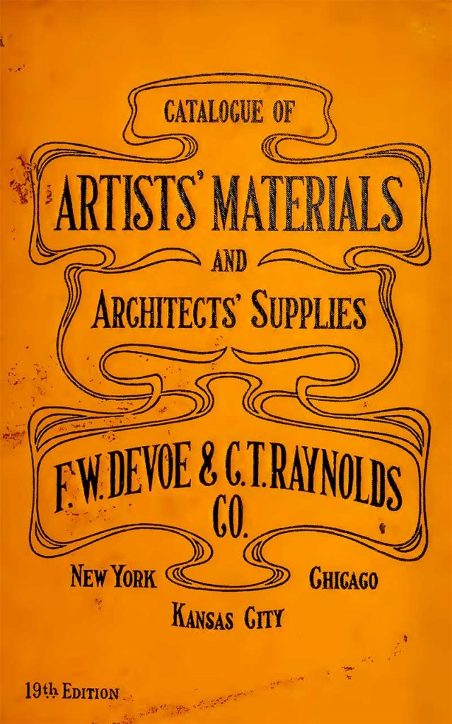 Cover of vintage artists supplies catalog