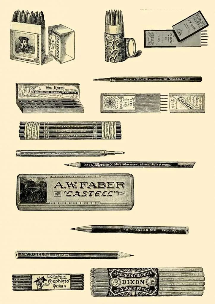 vintage artists pencils