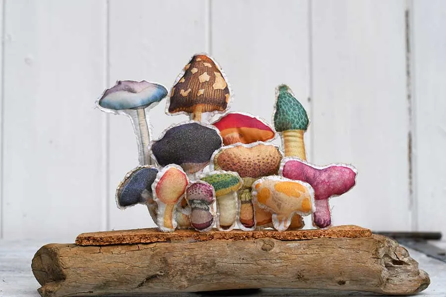 fabric mushroom art