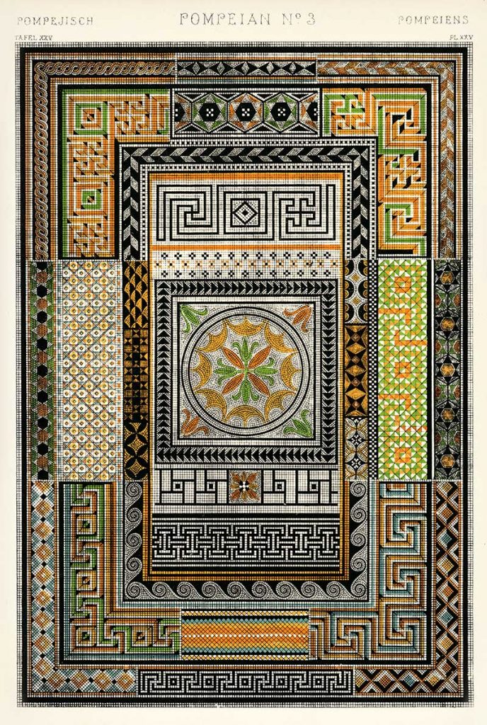 Pompeian mosaics from Owen Jones Grammar of Ornament