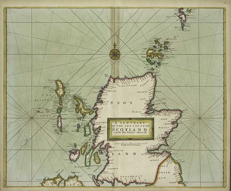vintage maps of Scotland coast