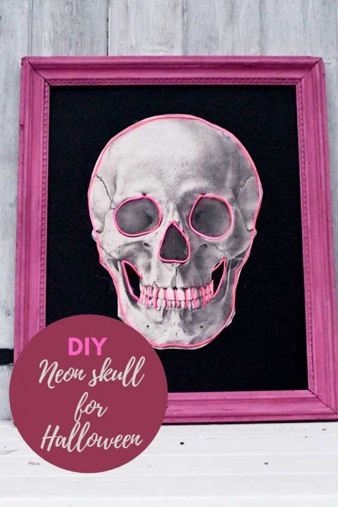 Neon DIY Halloween Skull deocoration