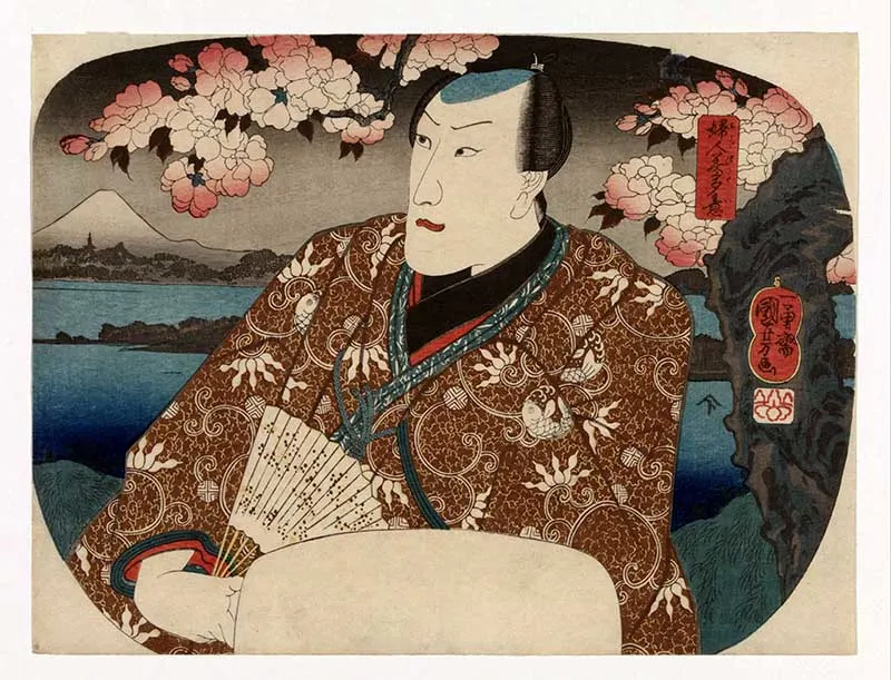 Kabuki actor Japanese woodcut print