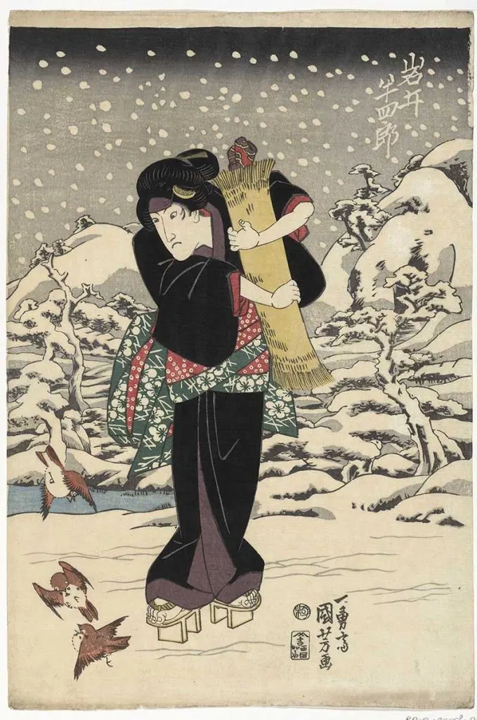 vintage Japanese woodcut prints by Utagawa Kuniyoshi