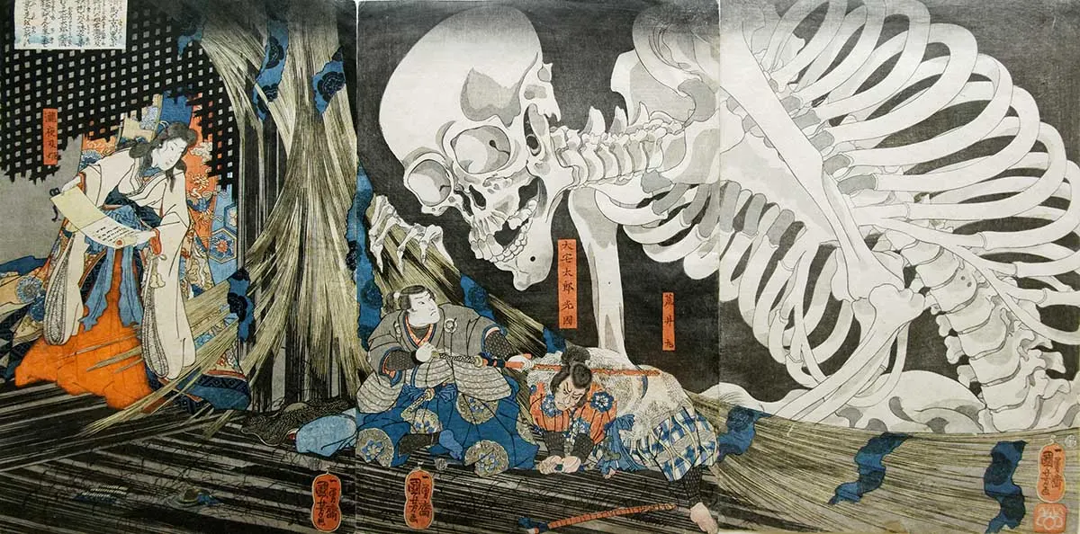 Download the Majestic 'Princess Takiyasha' Triptych by Utagawa Kuniyoshi for Free