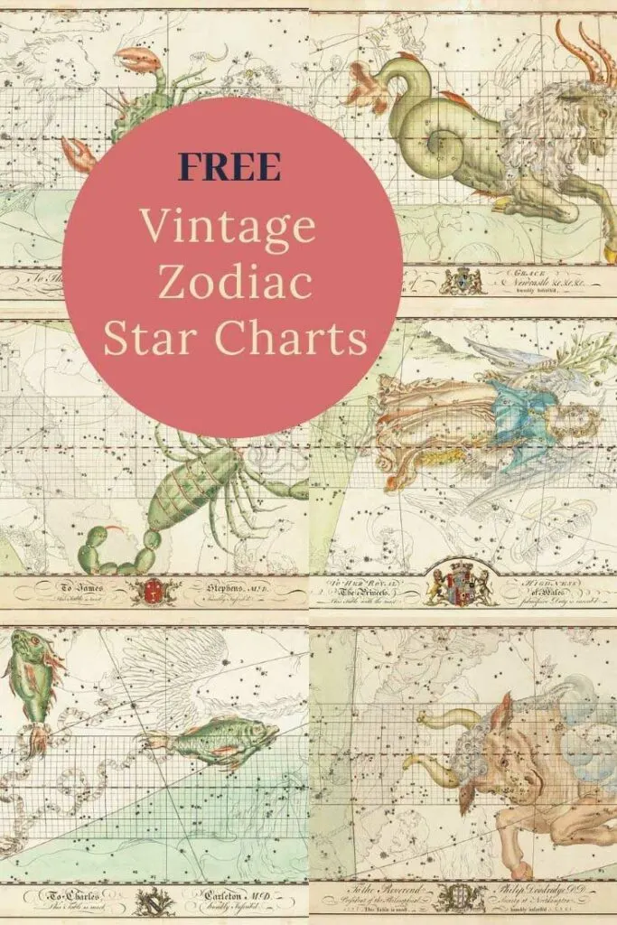 vintage zodiac star charts