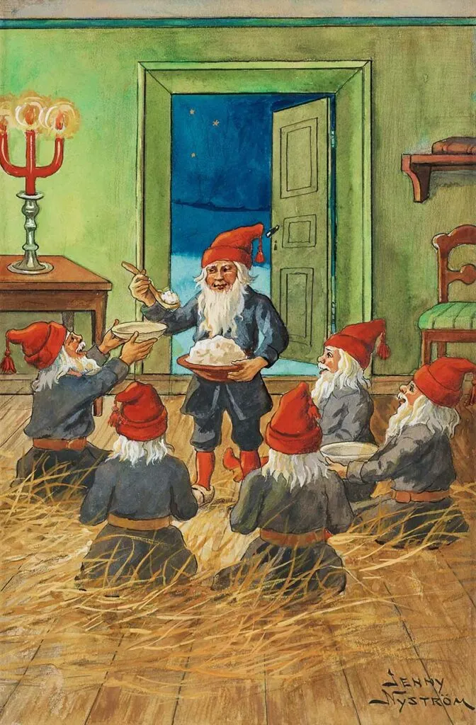 Gnomes eating porridge
