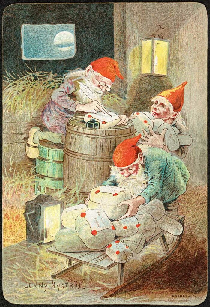 vintage Nisse gnome illustrations