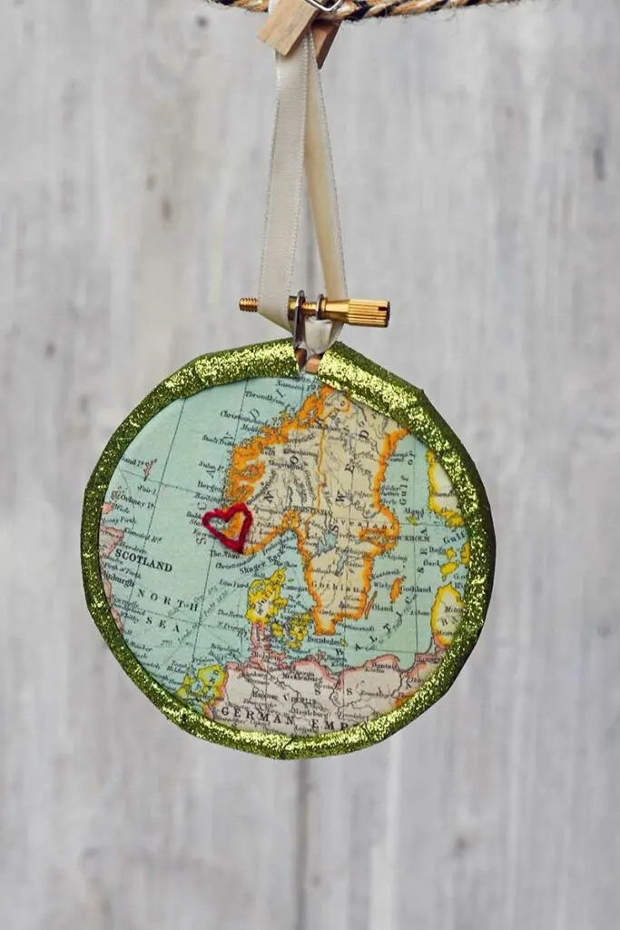 handmade map bauble