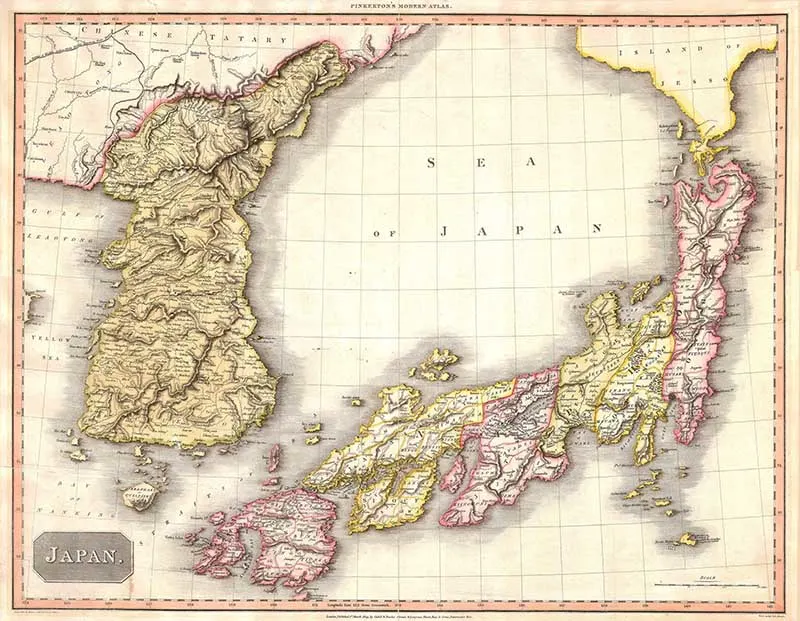 1809 Pinkerton Map of Japan and Korea