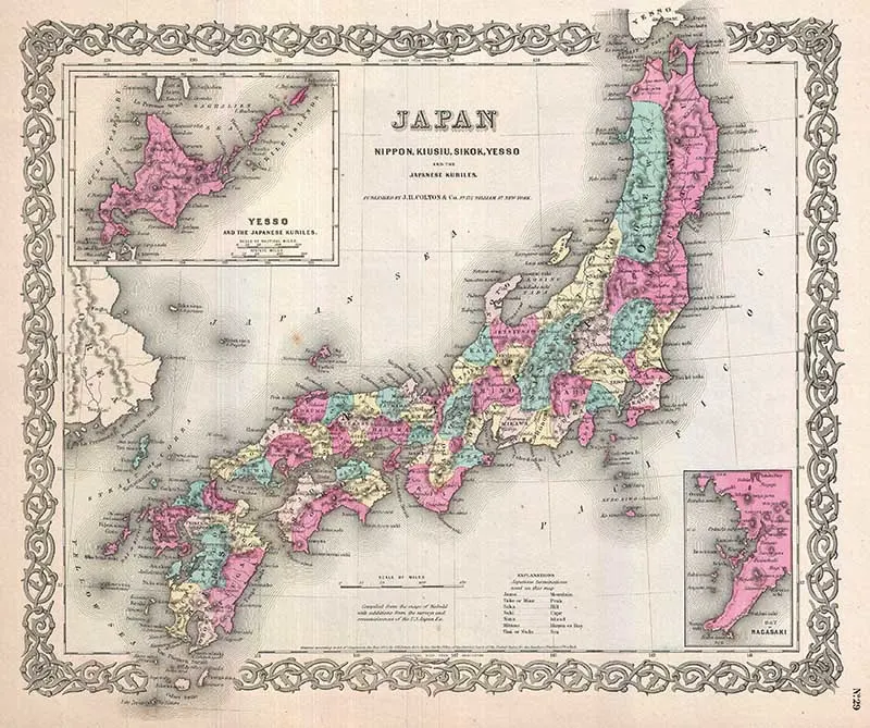 Coltons old map of Japan