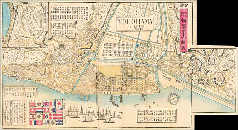 1870 Map of Yokohama Japan