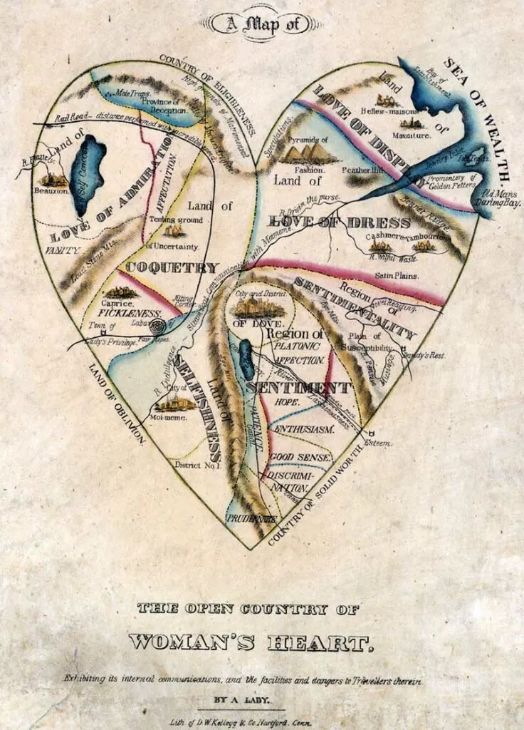 Maps of love map of a womans heart