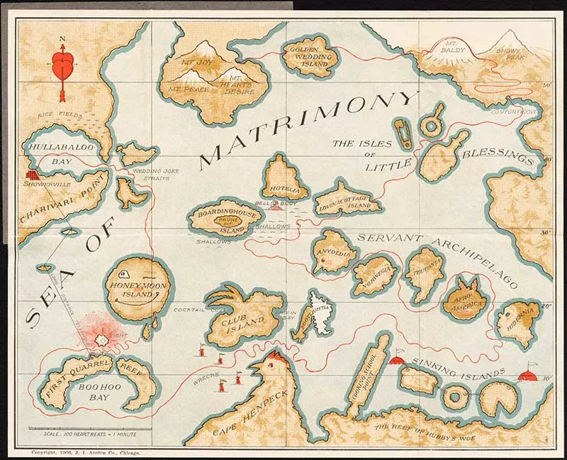 Maps of Love Pocket map of Sea Matrimony