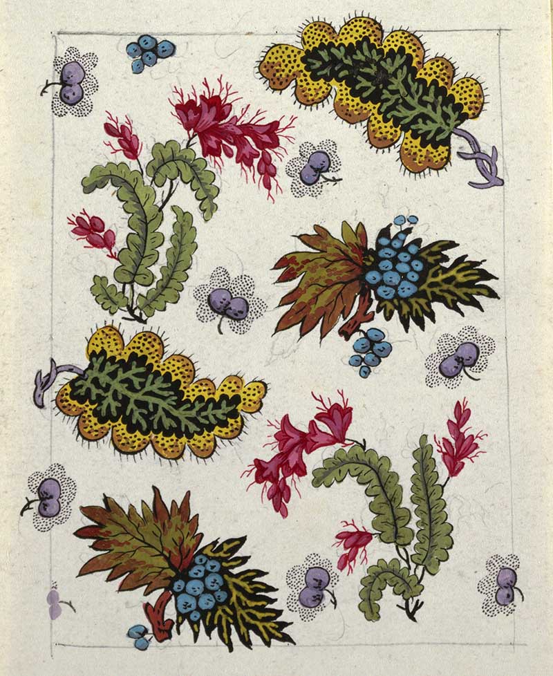 Multi-colored leaf and berry design