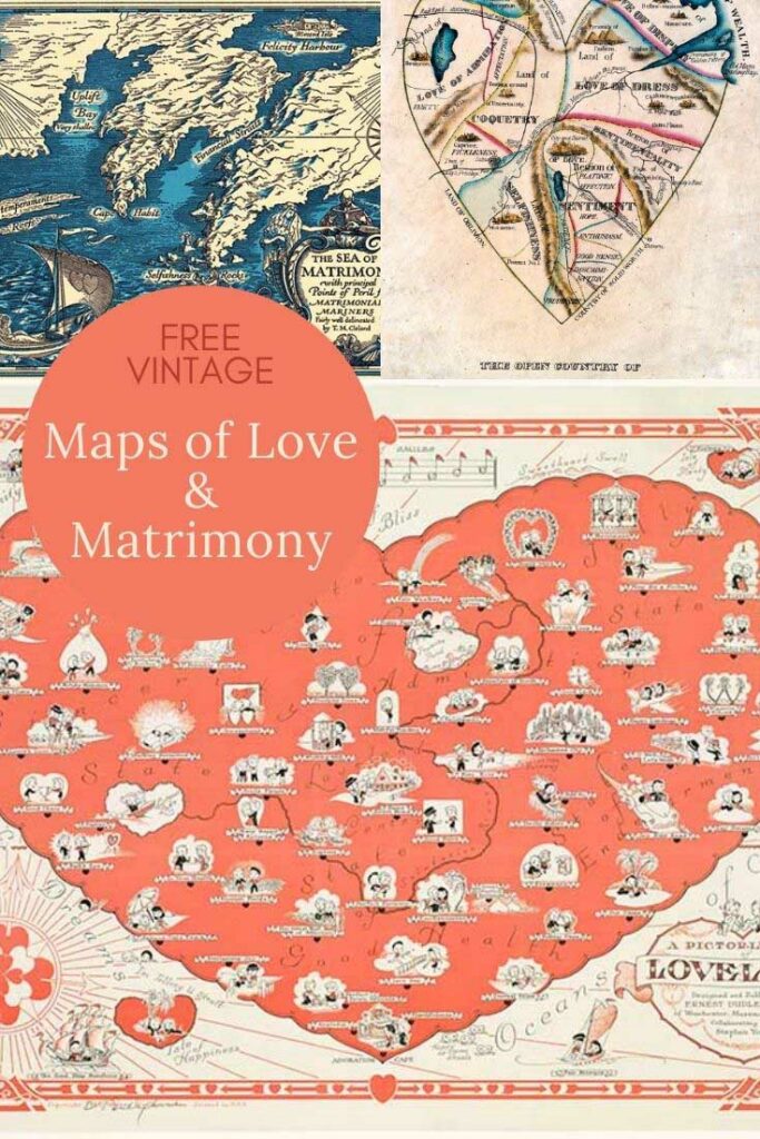 vintage maps of love and matrimony