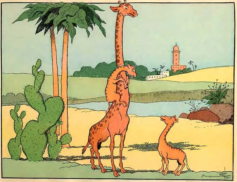benajamin Rabier animal illustration giraffe