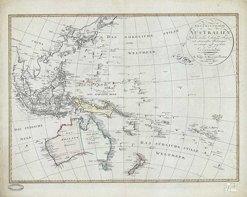 Vintage map of Australasia
