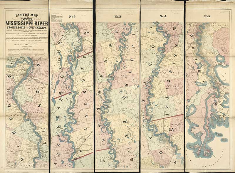 1862 Map of Lower Mississippi