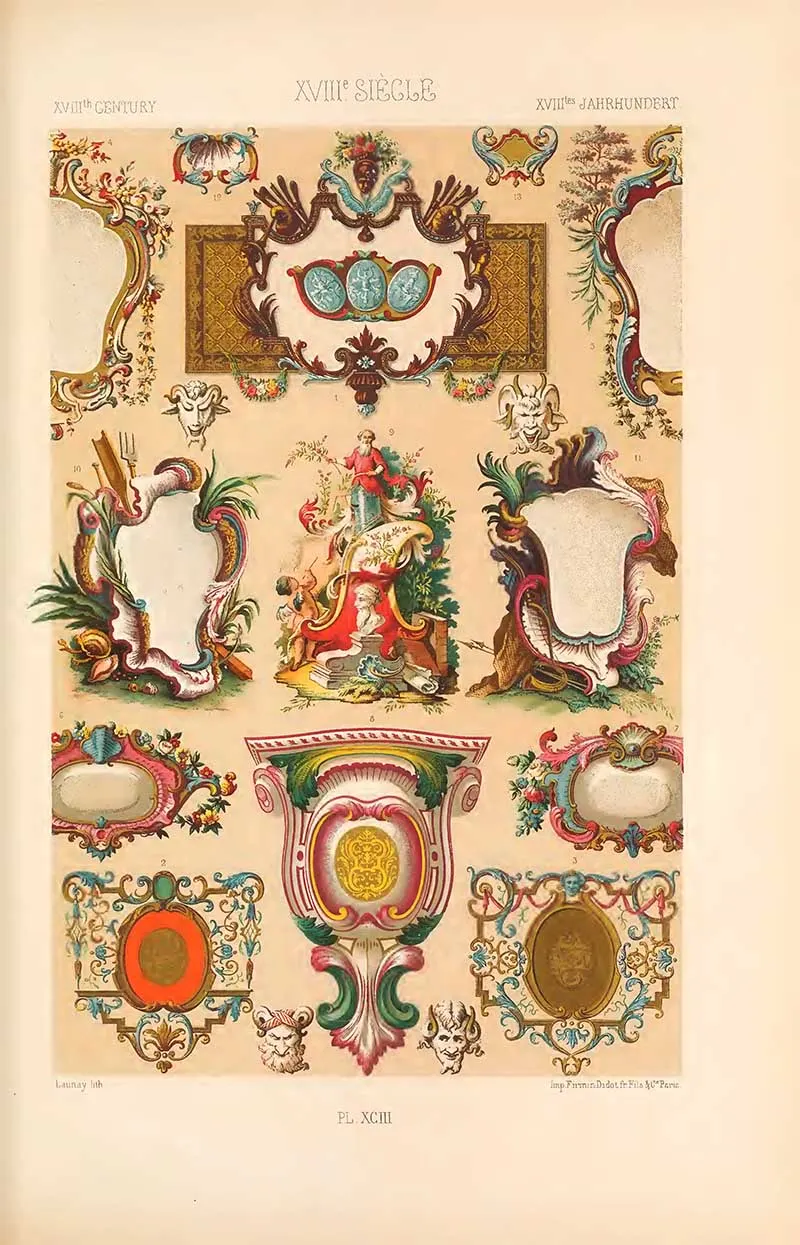 Eighteenth century cartouches from L'Ornement Polychrome