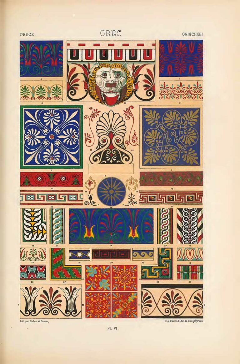 Patterns From L’ornement Polychrome by Albert Racinet - Picture Box Blue