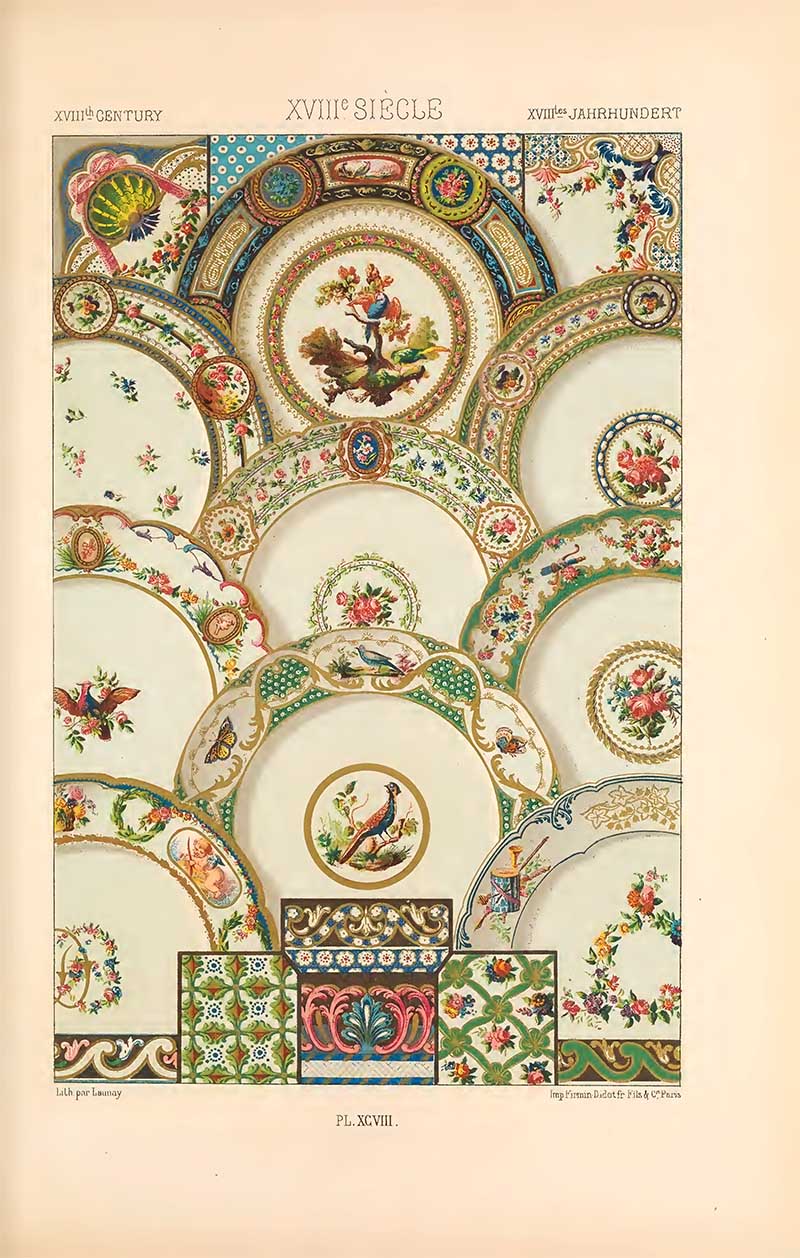 Patterns for Porcelain from Albert Racinet's L'Ornement Polychrome