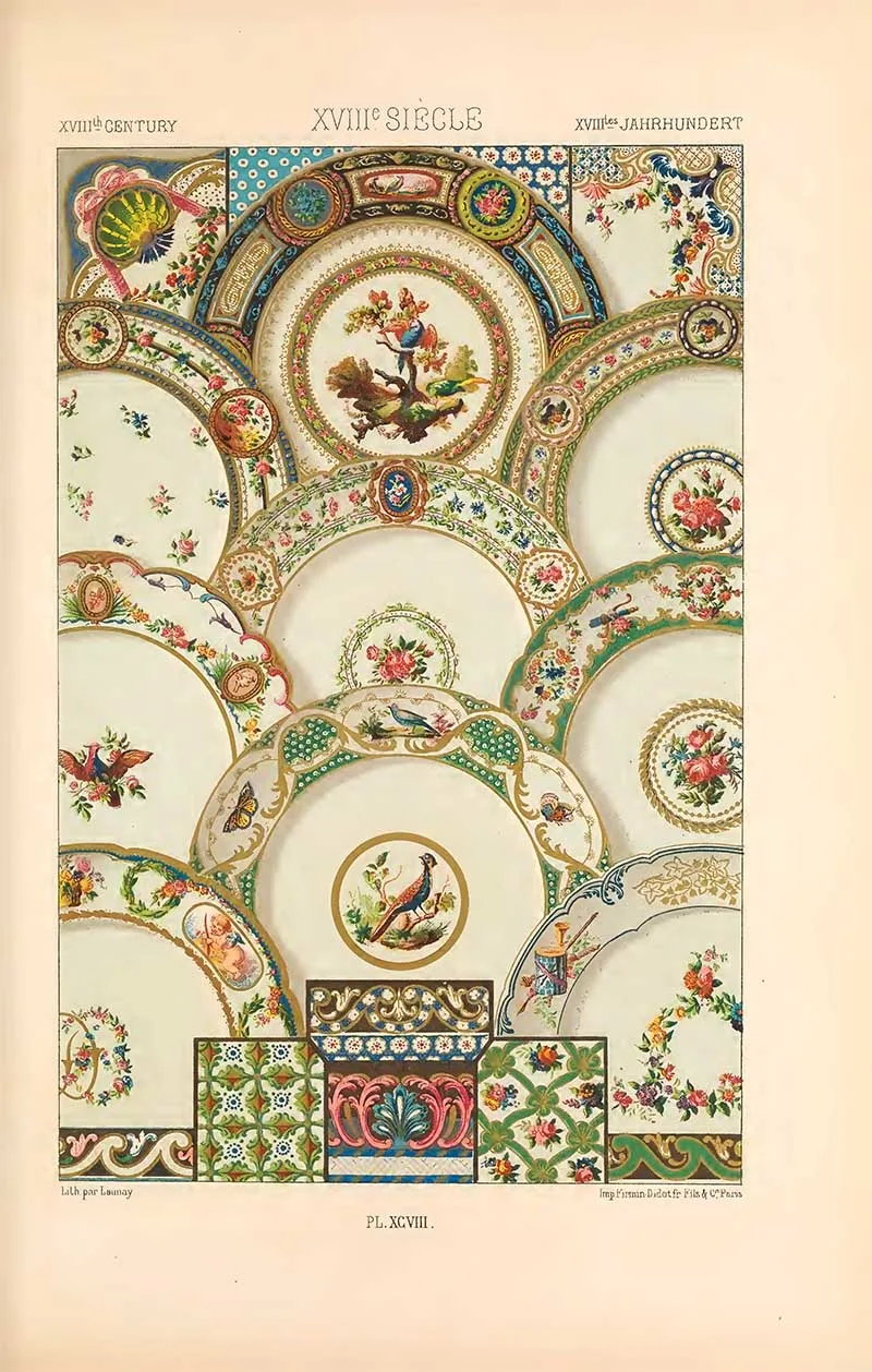 Patterns for Porcelain from Albert Racinet's L'Ornement Polychrome