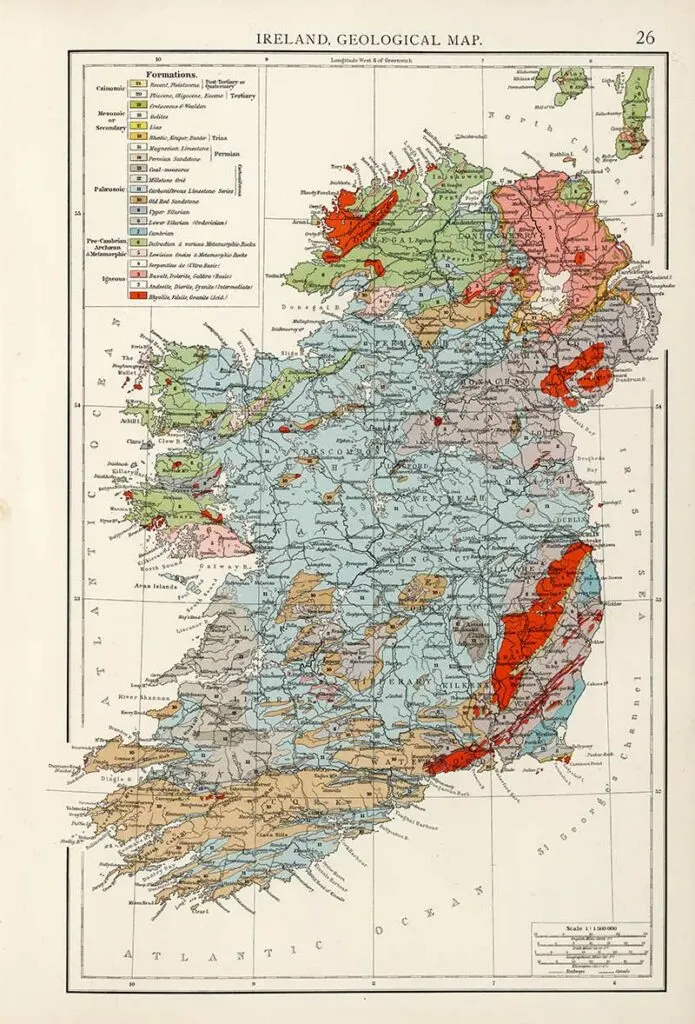 1900 Geological Map of Ireland 