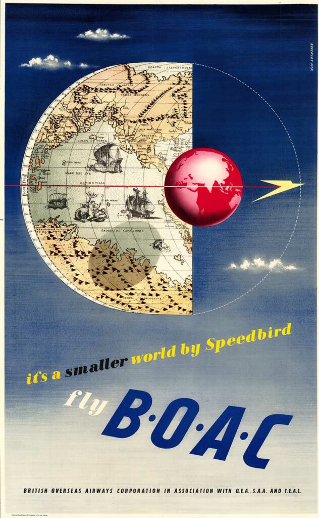 BOAC Vintage Airline Poster Map