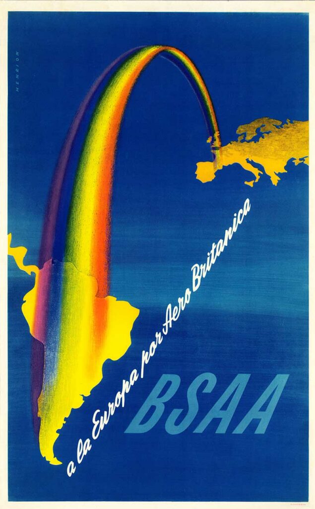 BSAA Vintage Airline Poster